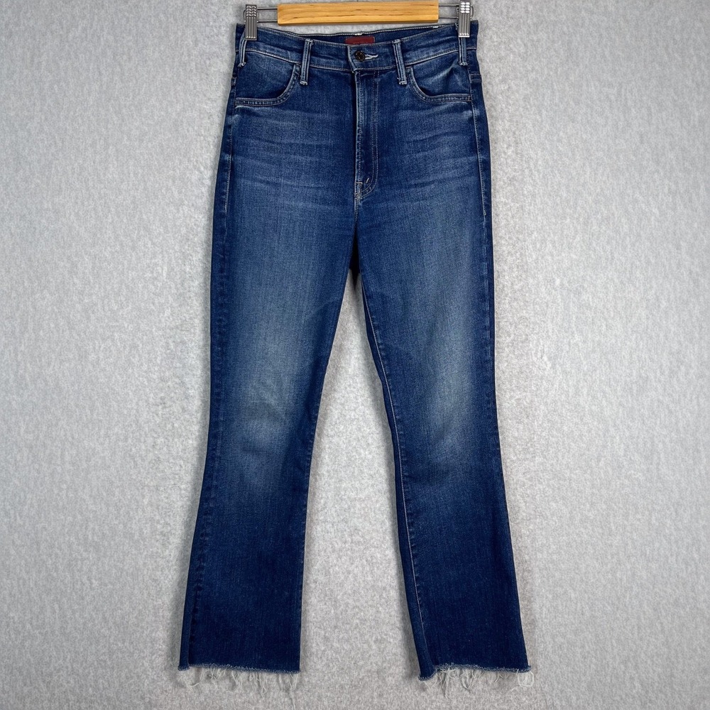 Mother Denim Night Clubbing The Hustler Anke Fray High Rise Jeans Size 25